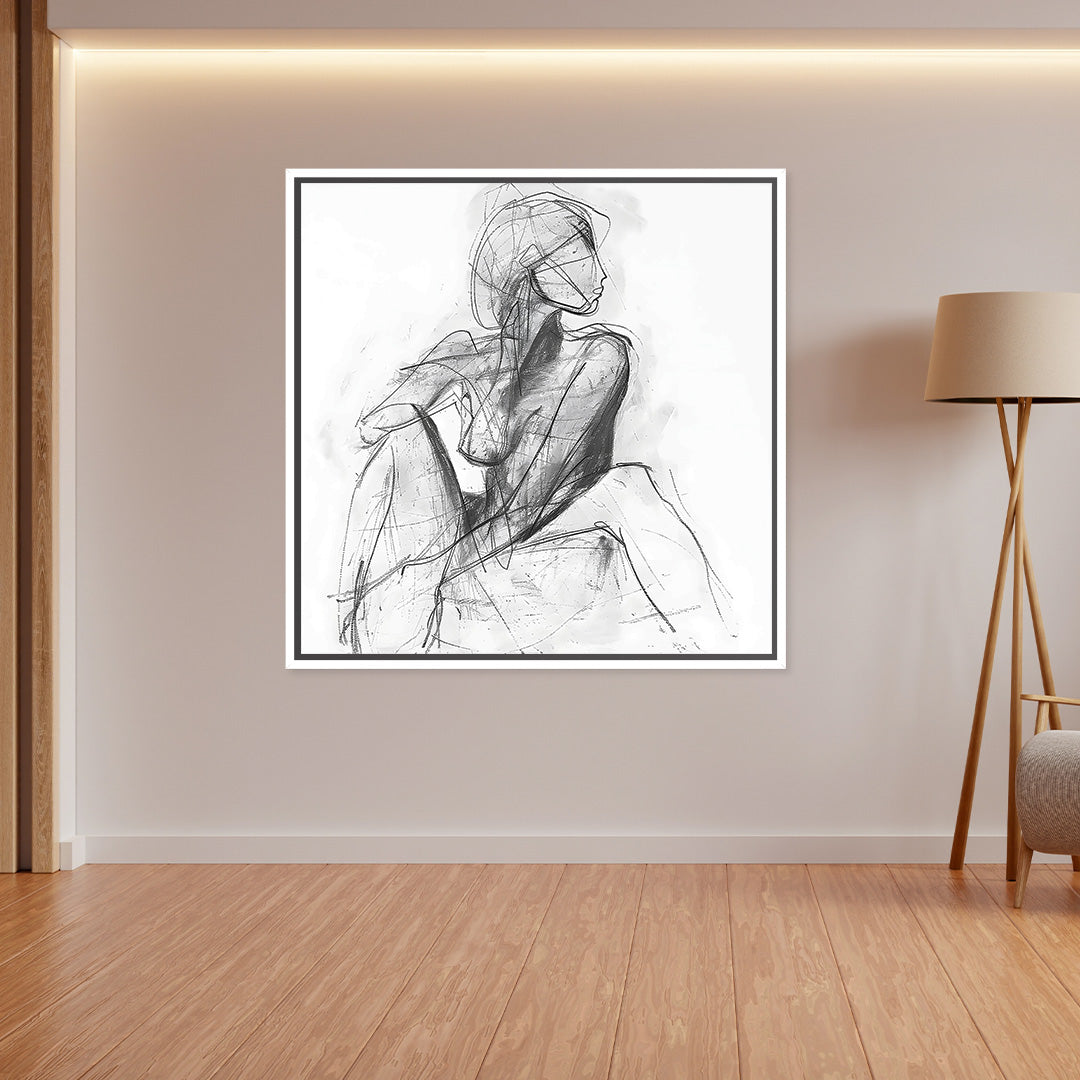 Bella Square Framed Printed Canvas - Mala Art Co.