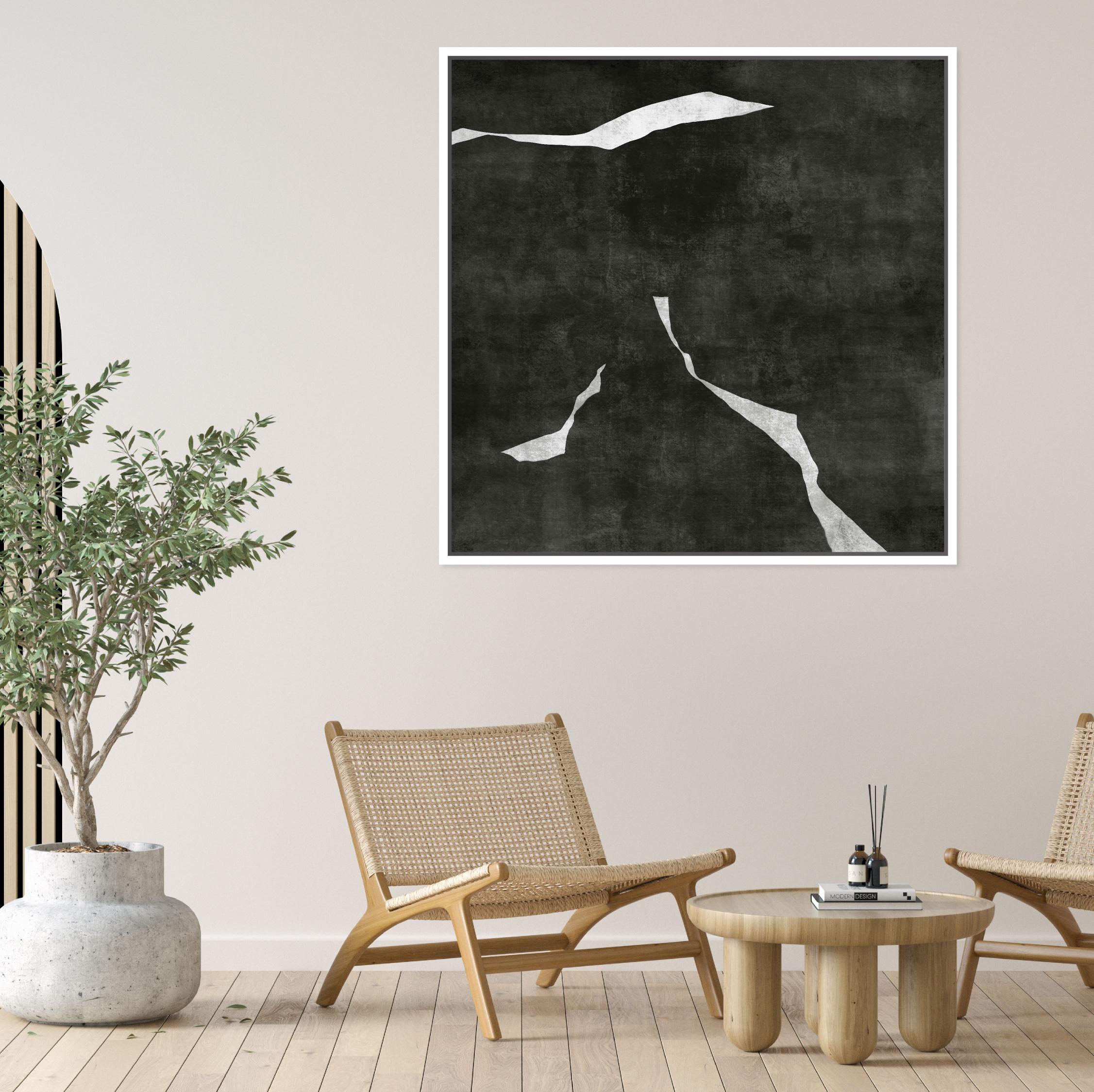 Nero I Square Framed Printed Canvas - Mala Art Co.