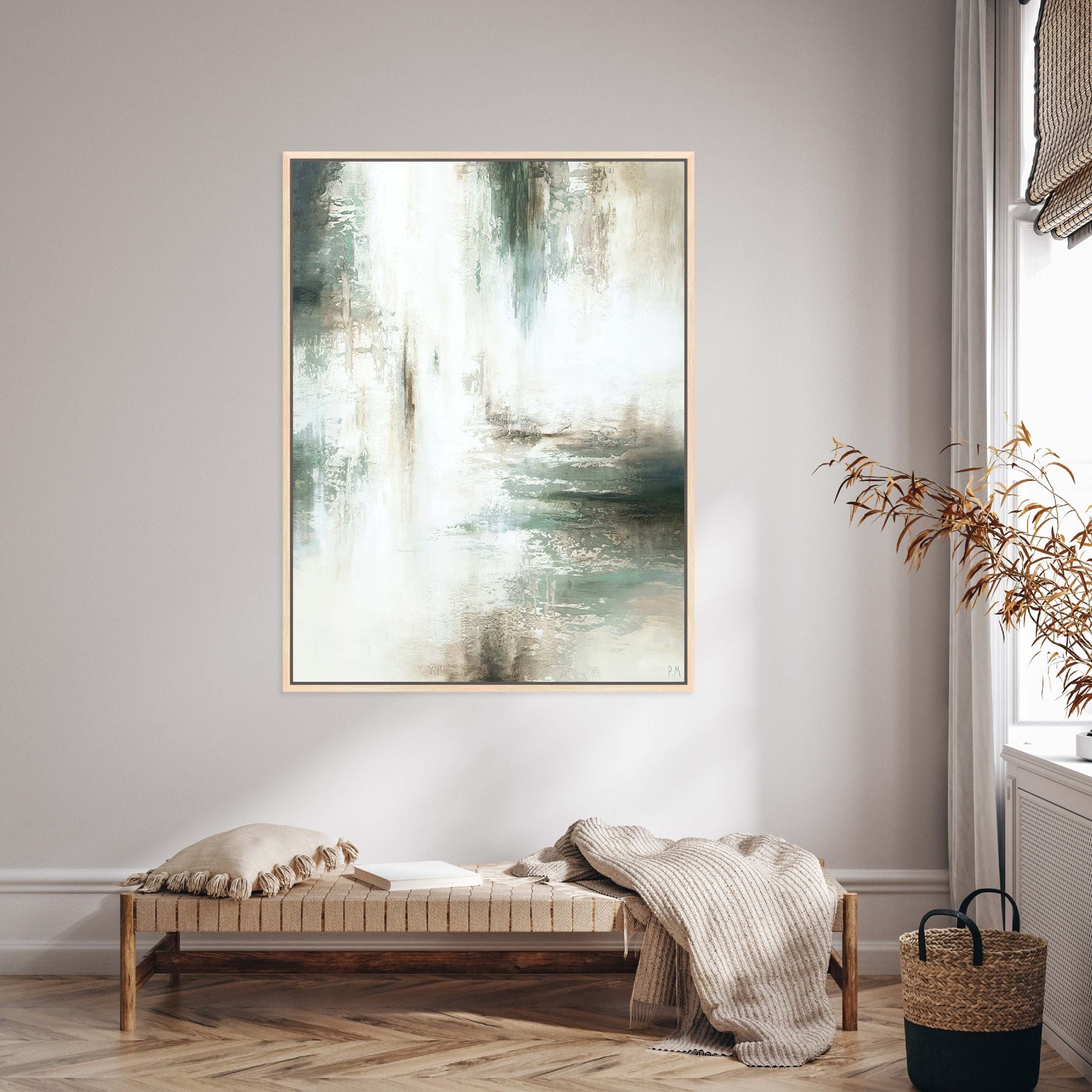 Verde II Portrait Framed Printed Canvas - Mala Art Co.