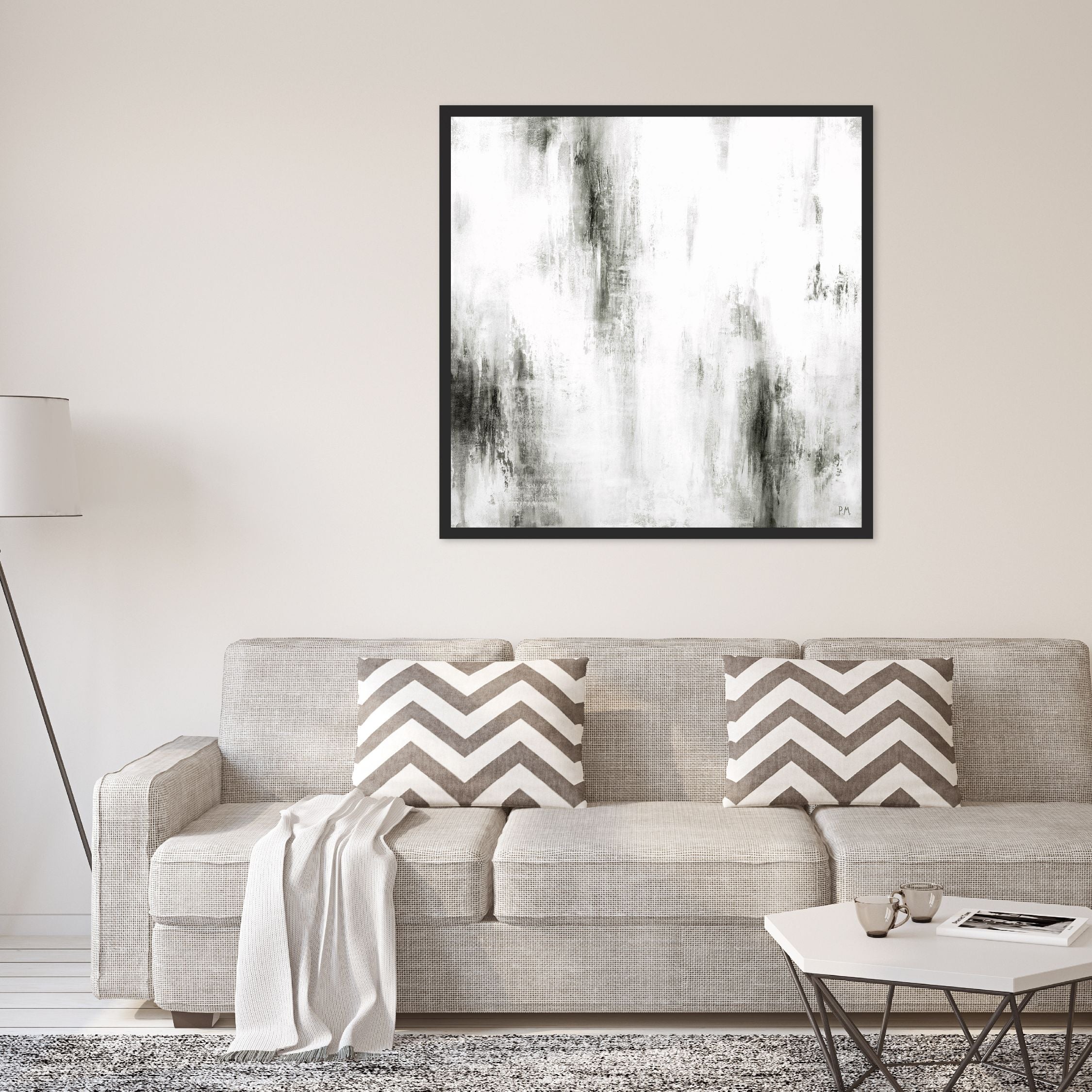 Manhattan I Square Framed Printed Canvas - Mala Art Co.