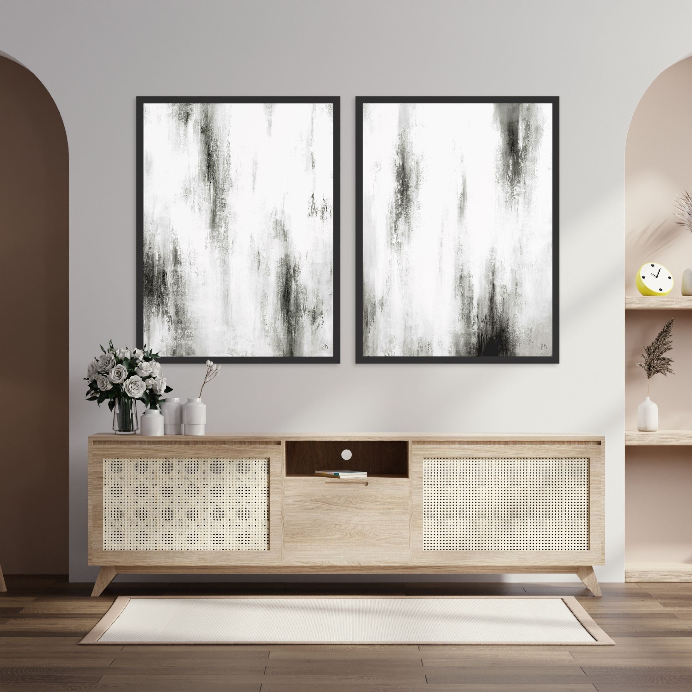 Manhattan II Portrait Framed Printed Canvas - Mala Art Co.