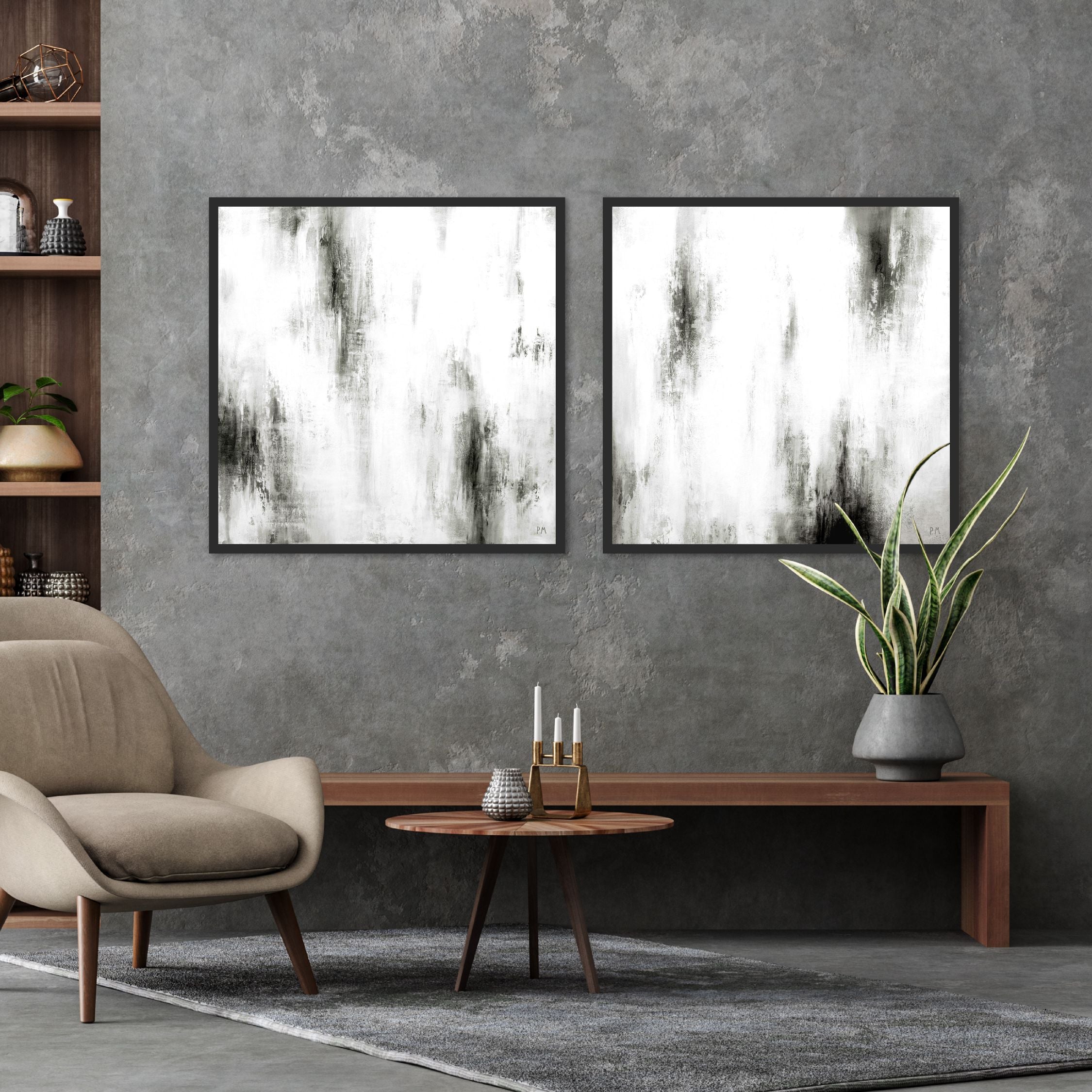 Manhattan II Square Framed Printed Canvas - Mala Art Co.