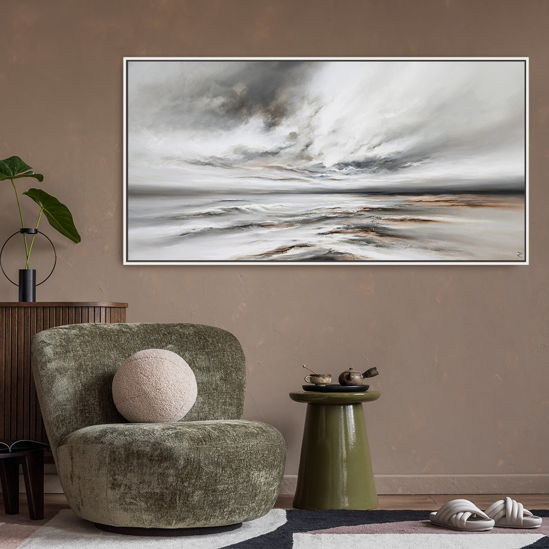 Northern Tides Panoramic Framed Printed Canvas - Mala Art Co.