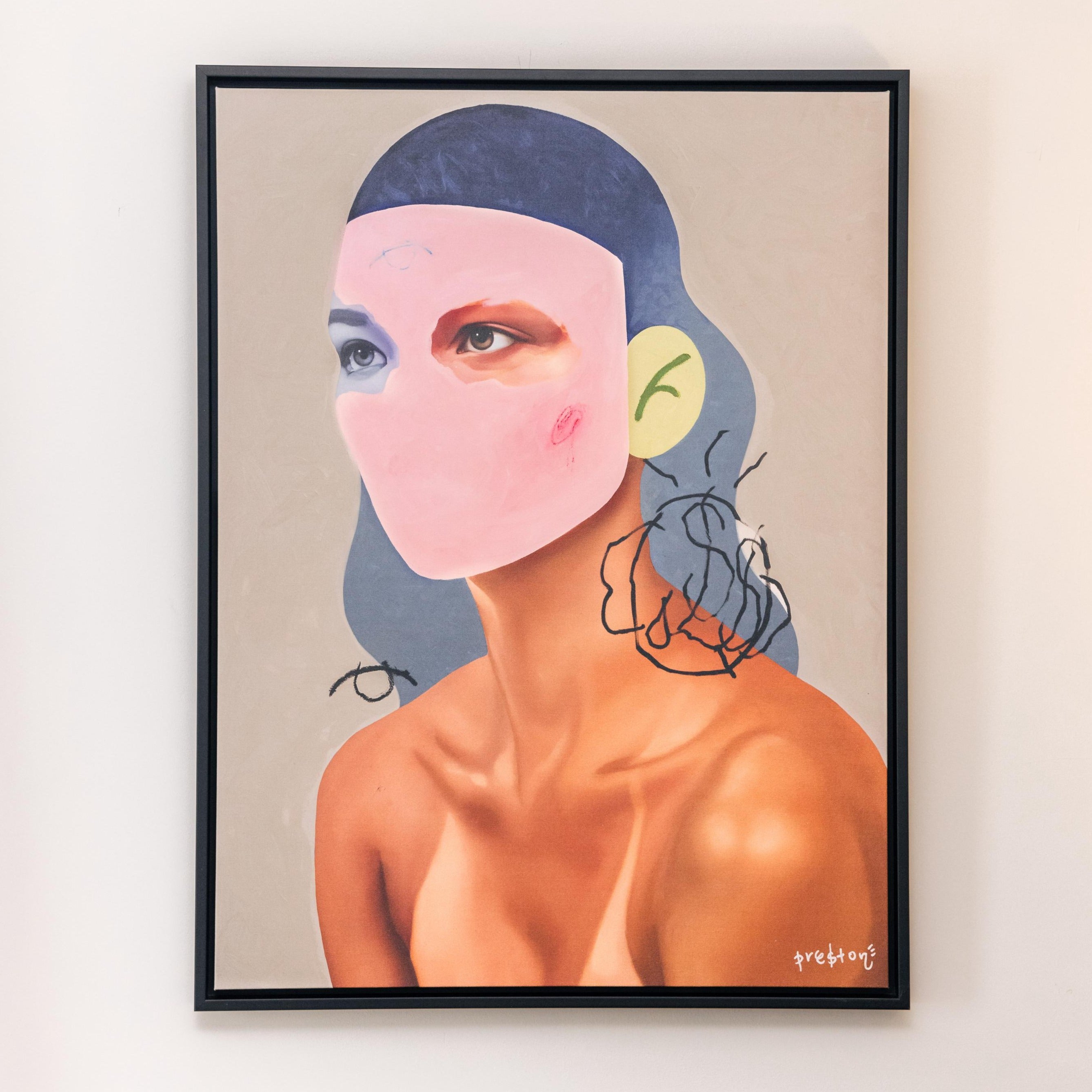 Being Human Portrait Framed Printed Canvas - Mala Art Co.