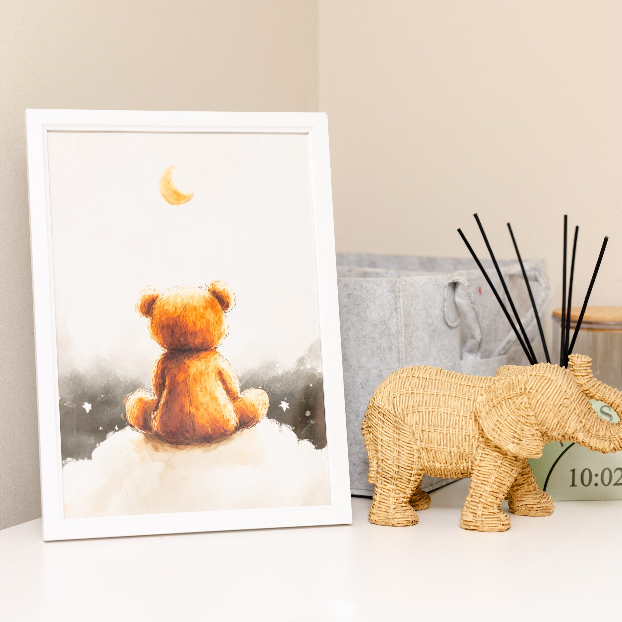 Teddy and Moon Print