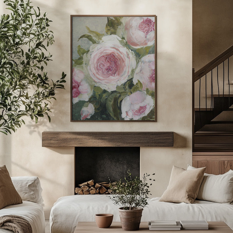 Freyia florals Portrait Framed Printed Canvas - Mala Art Co.