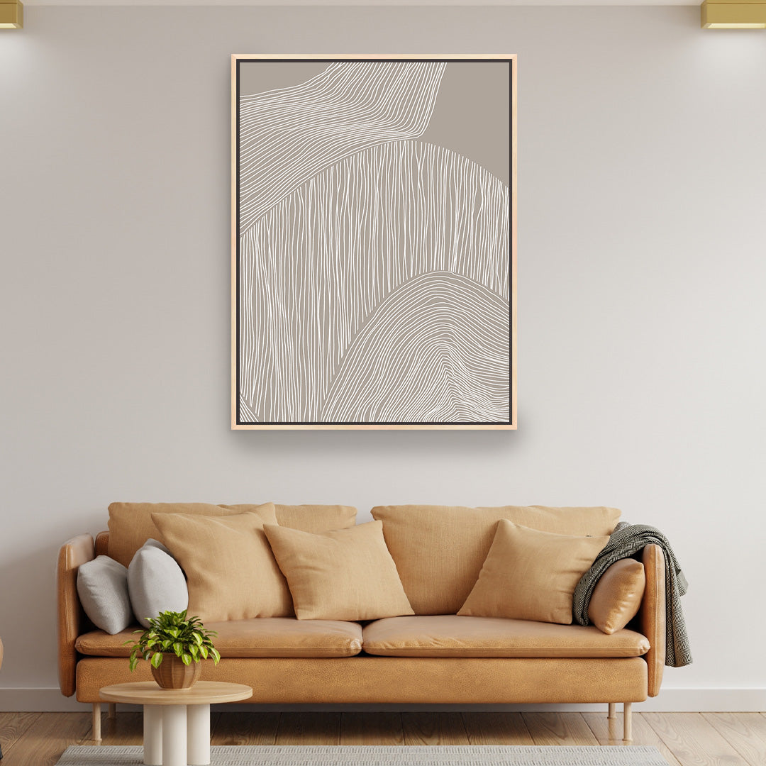 Flowing Contours 2 Portrait Framed Printed Canvas