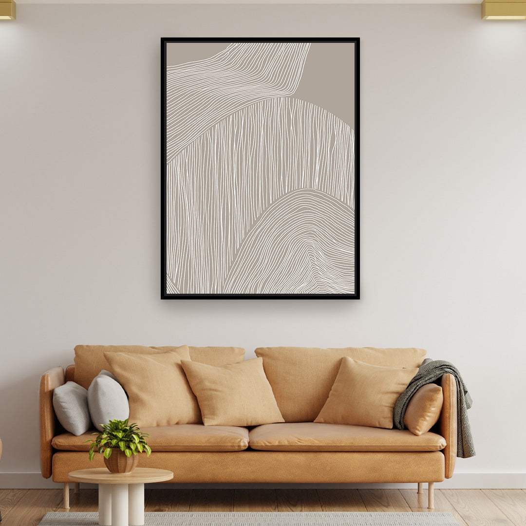 Flowing Contours 2 Portrait Framed Printed Canvas