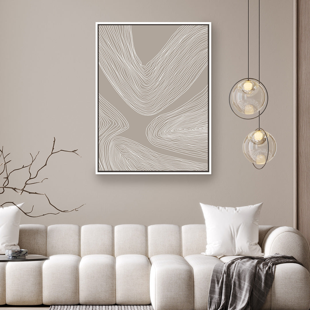 Flowing Contours Portrait Framed Printed Canvas